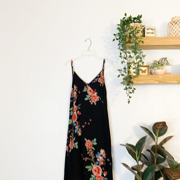 🦋 DRESS FORUM Black Floral Dress Small Whimsygoth Boho Indie Casual Everyday - Picture 3 of 4